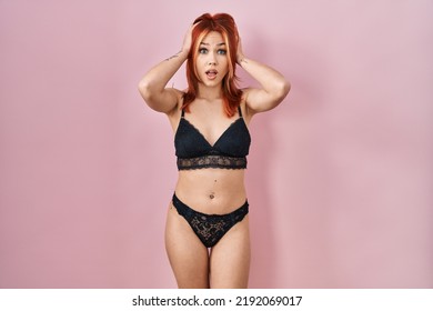 Redhead In Bra And Panties