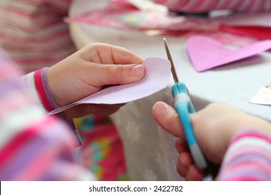 Young Child Making Valentine Cards