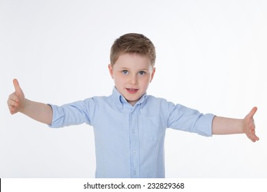 Young Child Opens His Arms Widely