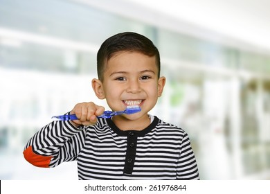 Young child who is brushing their teeth - Powered by Shutterstock