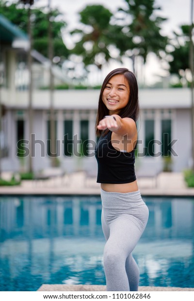 Cute asian girl in short white shorts Desktop wallpapers 1024x1024