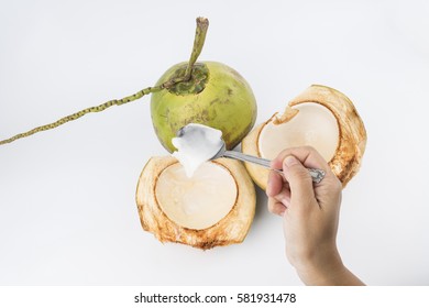 Young coconut. Good for the health drink. Coconut Is A Well-Known Source Of Carbohydrates, Vitamin E, Iron, Calcium, Phosphorus And High Dietary Soluble Fibre ,Appreciable Amounts Of Protein And Fat