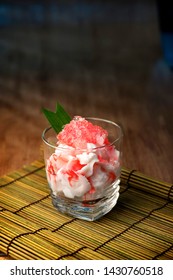 Young Coconut Ice With Pandan Syrup