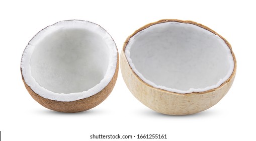  young coconut nuts isolated on white background. Full depth of field