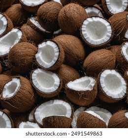 A young coconut, with its smooth white husk, is a treat for those seeking refreshing coconut water. Unlike its brown, hairy cousin, this coconut is harvested early, when it's packed with the sweet, el