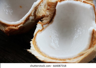 The young coconut is tasty for drinking juice and nice meat to eat. It is a tropical fruit which grown well near salt water.They are seen along the Thailand beach.
