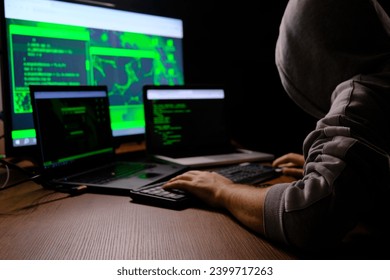 the young coder working on the computer.cyber security.software devolopment.