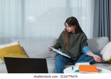 Young College Student Measures Blood Pressure At Home After Long And Stressful Study For Final Exam. Female Business Person With Small Company Got Sick After She Calculated Expenses And Financials.