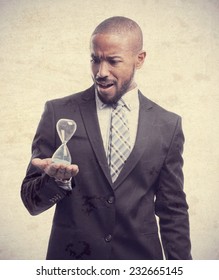 young cool black man with a timer