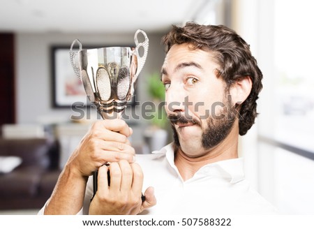 young cool man with a sport cup
