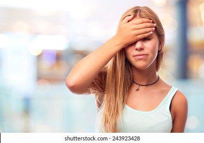 young cool woman disappointed