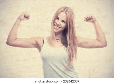 Young Cool Woman Strong Pose