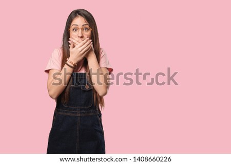 Young cool woman surprised and shocked