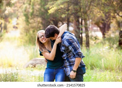 A Young Couple Being Silly