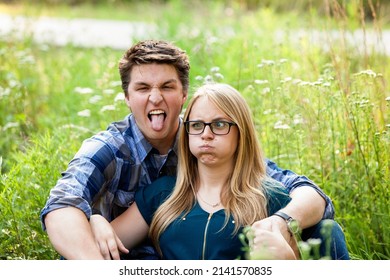 A Young Couple Being Silly