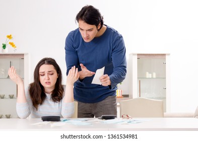 Young couple in budget planning concept  - Shutterstock ID 1361534981