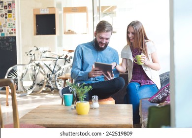 Young Couple In A Cafe