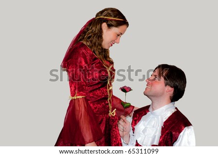 Young couple dressed as Romeo and Juliet