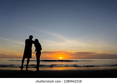 Honeymoon Romantic Couple Love Standing On Stock Photo (Edit Now) 525897799