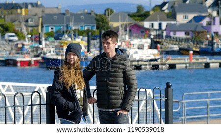 Similar – Image, Stock Photo Ireland, the green island. Beach of Bray in the early morning