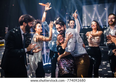 Young couple having fun dancing