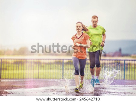 Similar – jog in the rain Lifestyle