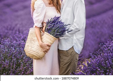 Young Couple In A Lavender Field In Provence