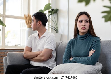 Young couple life is not happy in the marriage. Quarrel of a young couple's life. Unhappy in the marriage after they don't understand each other. Crisis and relationship problems that come to an end.