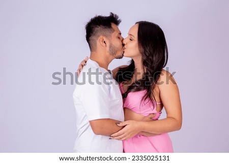 young couple of lovers kissing on the lips