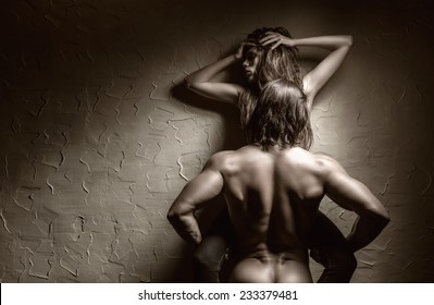 Young Couple Makes Love To The Wall Young Couple Makes Love To The Wall