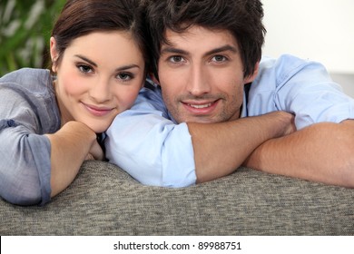 Young couple on a sofa