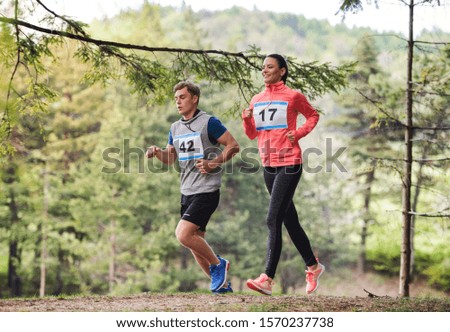 Similar – Image, Stock Photo Running forest Nature