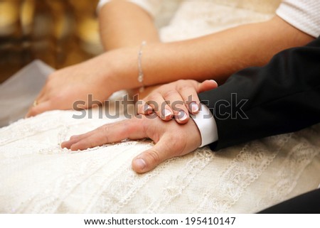 Similar – Image, Stock Photo hands intertwined wedding couple on wedding day