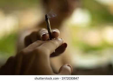 Young Couple Smoking Weed Love