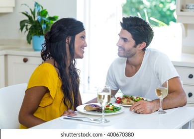 Young Couple Talking While Having Meal Stock Photo 400670380 | Shutterstock