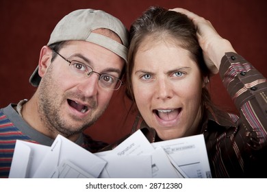 Young Couple Upset Over Too Many Bills