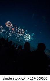 Young Couple Watching Fireworks