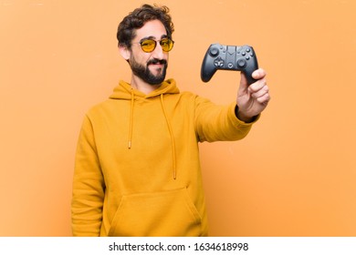 Young Crazy Cool Man With A Game Controller