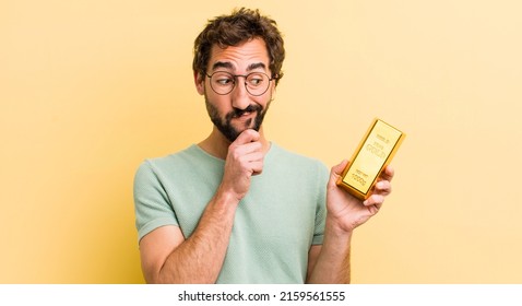 Young Crazy Man With A Gold Ingot