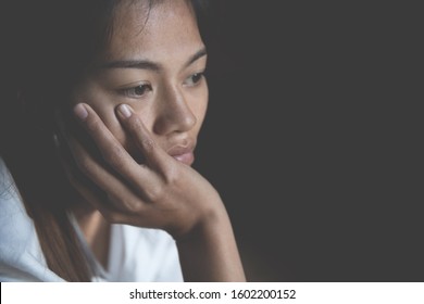 Young Depressed Woman Domestic Rape Violencebeaten Stock Photo ...