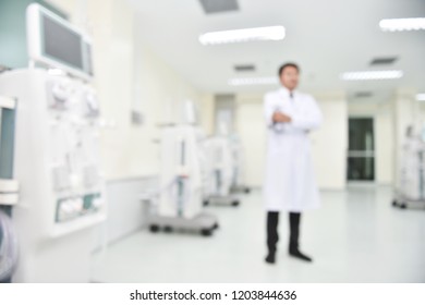 Young Doctors Stand With Dental Devices In The Dialysis Room.