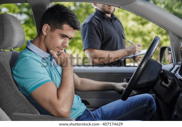 Young driver is\
worried about traffic ticket\
