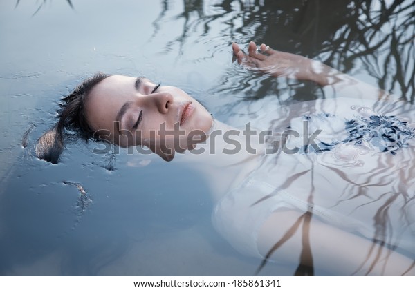 Young Drown Woman Poetic Representation Stock Photo 485861341 ...