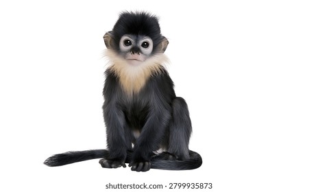 Young Dusky Leaf Monkey Sitting