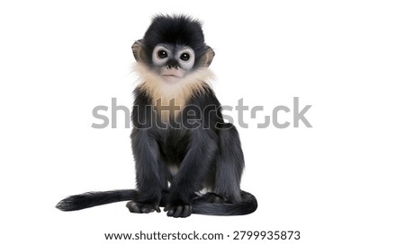 Young Dusky Leaf Monkey Sitting