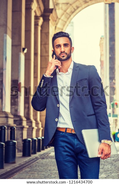 blue pants and black blazer