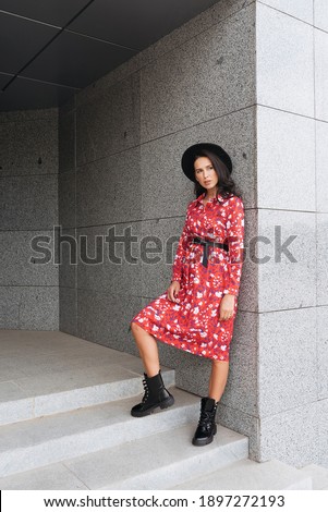 Similar – Young girl posing outdoor