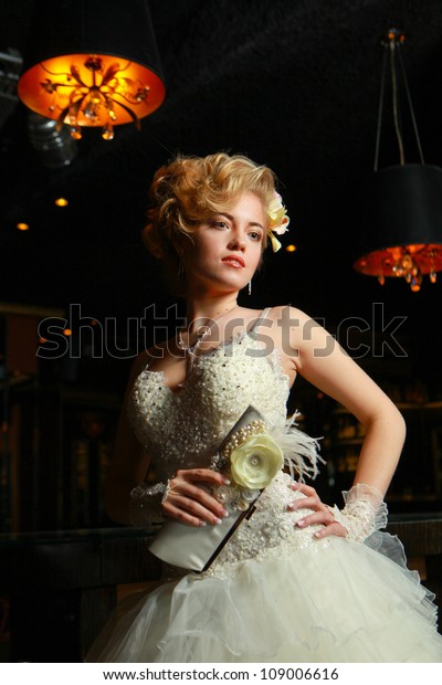 Young Elegant Girl Wedding Dress Elegant Stock Photo Edit Now