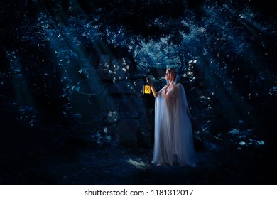 Young Elven Girl Night Forest Stock Photo 1181312017 | Shutterstock