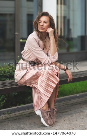 Similar – Young girl posing outdoor